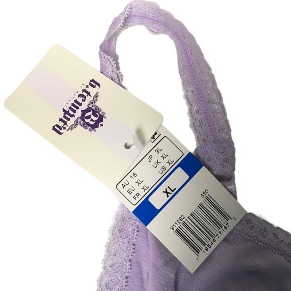 B. Tempt'd b.adorable Chemise Lingerie‎ Lavender Lace Cotton Slip NWT Women's XL - Picture 4 of 11